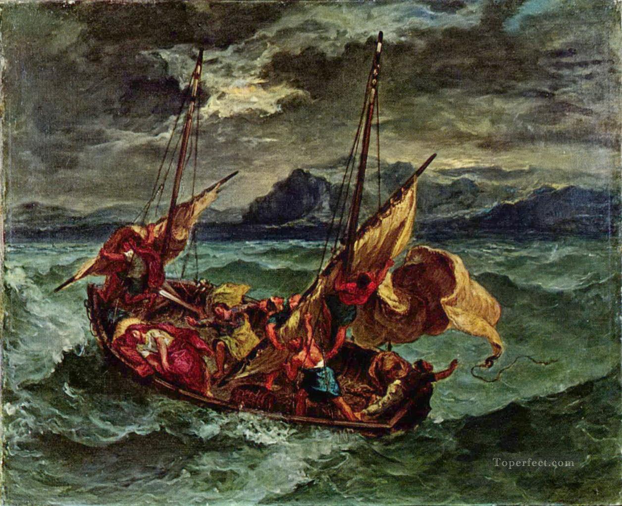 ガリラヤ湖のキリスト 1854年 ウジェーヌ・ドラクロワ油絵